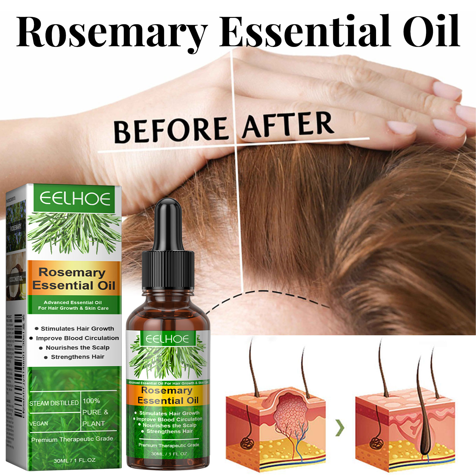Siero per la crescita dei cape - Hair Care Fragrance Essential Oil recensione e prezzo